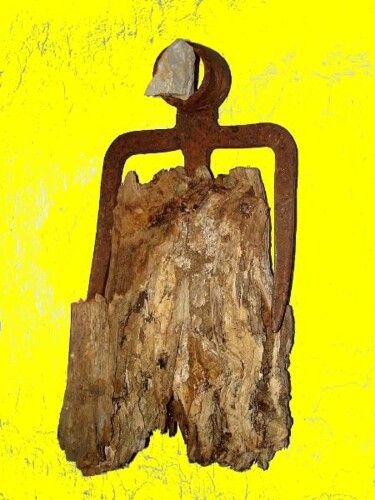 Sculpture intitulée "L'homme fourche" par Jean-Pierre Merlhou, Œuvre d'art originale