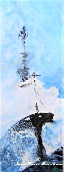 Peinture intitulée ""Abeille en mer"" par Jean-Pierre Missistrano, Œuvre d'art originale, Aquarelle