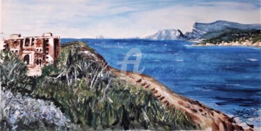 Pintura intitulada ""Du Cap Nègre au Ri…" por Jean-Pierre Missistrano, Obras de arte originais, Aquarela