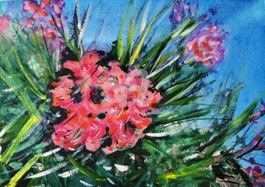 Peinture intitulée ""Floraison provença…" par Jean-Pierre Missistrano, Œuvre d'art originale, Aquarelle