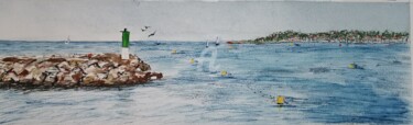 Malerei mit dem Titel ""Sortie de Port Méd…" von Jean-Pierre Missistrano, Original-Kunstwerk, Aquarell