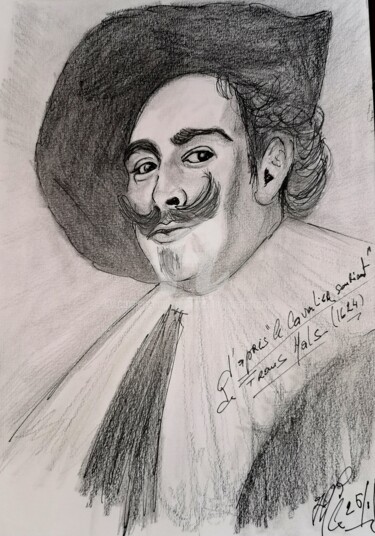 Desenho intitulada ""Le Cavalier souria…" por Jean-Pierre Missistrano, Obras de arte originais, Grafite