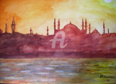 Painting titled "Istanbul" by Jean-Pierre Missistrano, Original Artwork, Watercolor