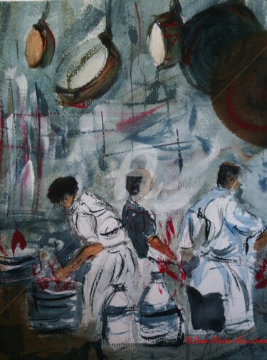 Painting titled "Cuisine du "Provenç…" by Jean-Pierre Missistrano, Original Artwork, Watercolor