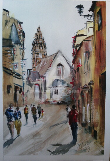 Painting titled "Roscoff" by Jean-Pierre Missistrano, Original Artwork, Watercolor