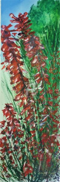 Painting titled "Massif floral" by Jean-Pierre Missistrano, Original Artwork, Watercolor