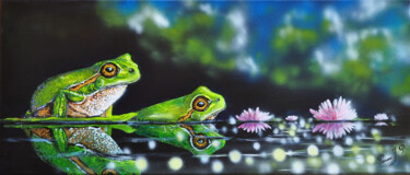 Painting titled "Les grenouilles" by Jean-Pierre Parée, Original Artwork, Acrylic