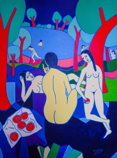 Peinture intitulée "Les baigneuses" par Jean-Pierre Piccin, Œuvre d'art originale, Acrylique