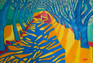 Картина под названием "Chemin des ombres" - Jean-Pierre Piccin, Подлинное произведение искусства, Масло