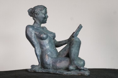 Skulptur mit dem Titel "Lectrice n°2" von Jean Pierre Picheny, Original-Kunstwerk, Bronze