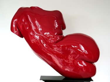 Sculpture intitulée "Rouge Enora" par Jean Pierre Picheny, Œuvre d'art originale, Résine