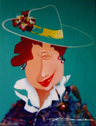 Peinture intitulée "Tante  Marge" par Jean Pierre Poveda, Œuvre d'art originale, Acrylique