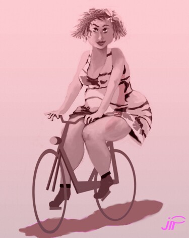 Digital Arts titled "Faites du vélo   !!!" by Jean Pierre Poveda, Original Artwork, Digital Painting