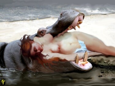 Digital Arts titled "instinct  animal !!" by Jean Pierre Poveda, Original Artwork, Photo Montage