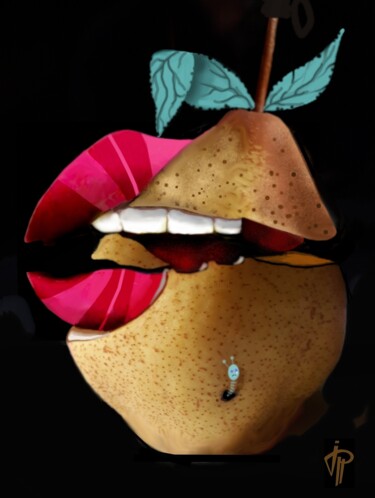 Arts numériques intitulée "le fruit défendu" par Jean Pierre Poveda, Œuvre d'art originale, Peinture numérique