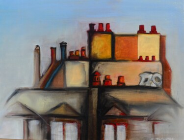 Peinture intitulée "vieux-quartiers" par Jean Pierre Tachon, Œuvre d'art originale, Autre