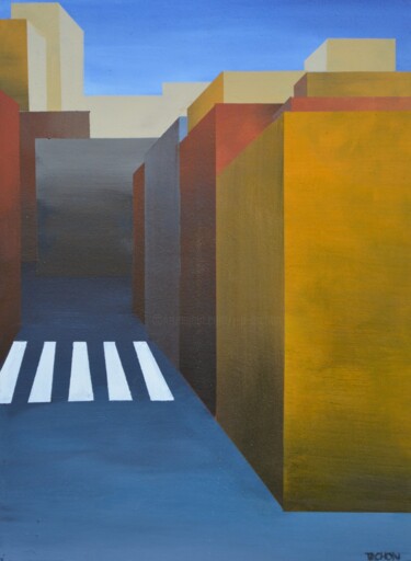 Painting titled "yellow-corner" by Jean Pierre Tachon, Original Artwork, Acrylic