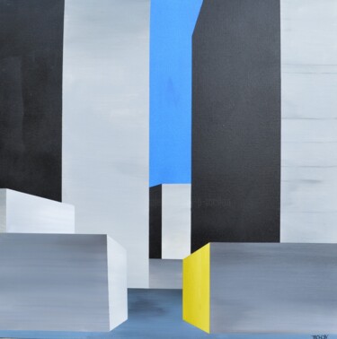 Malerei mit dem Titel "bloc-3" von Jean Pierre Tachon, Original-Kunstwerk, Acryl