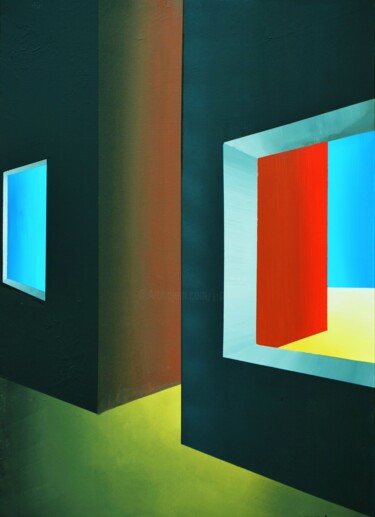 Painting titled "corridor" by Jean Pierre Tachon, Original Artwork, Acrylic
