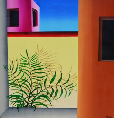 Peinture intitulée "Maison rose" par Jean Pierre Tachon, Œuvre d'art originale, Acrylique