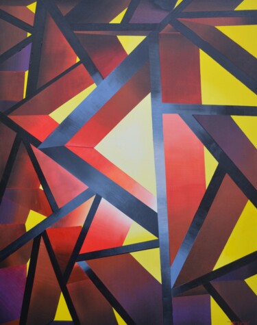 Peinture intitulée "Triangle 2" par Jean Pierre Tachon, Œuvre d'art originale, Acrylique Monté sur Châssis en bois