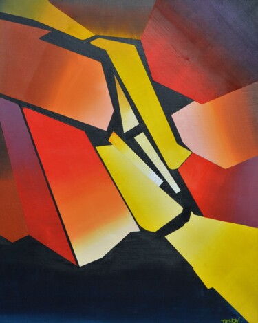 Painting titled "Delta" by Jean Pierre Tachon, Original Artwork, Acrylic Mounted on Wood Stretcher frame