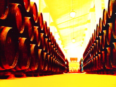 Photographie intitulée "le vin en tonneau" par Jean-Pierre Tastevin, Œuvre d'art originale, Photographie numérique