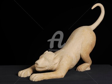 Sculpture intitulée "Lionceau (un jour j…" par Jean-Pierre Tauzia, Œuvre d'art originale, Terre cuite