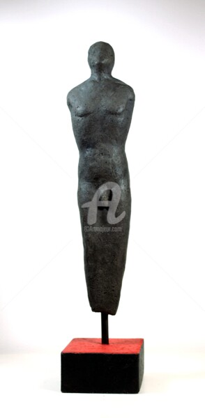 Sculpture intitulée "L'homme debout" par Jean-Pierre Tauzia, Œuvre d'art originale, Terre cuite