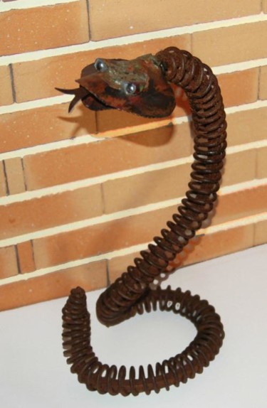 Sculpture titled "Le serpent" by Jean Remaury, Original Artwork, Metals