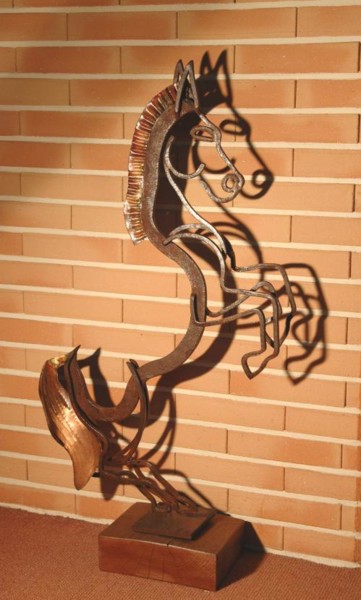 Escultura intitulada "Le cheval" por Jean Remaury, Obras de arte originais, Metais