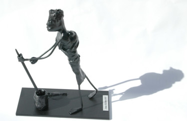 Sculpture intitulée "La pileuse de mil 2" par Jean Remaury, Œuvre d'art originale, Métaux