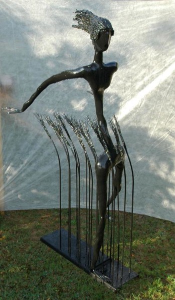 Sculptuur getiteld "Le vent" door Jean Remaury, Origineel Kunstwerk, Metalen