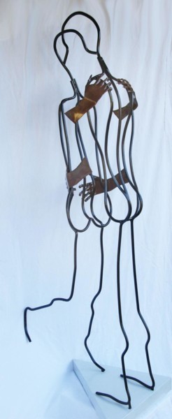 Sculpture intitulée "L'étreinte" par Jean Remaury, Œuvre d'art originale, Métaux