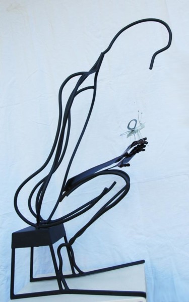 Rzeźba zatytułowany „Papillon” autorstwa Jean Remaury, Oryginalna praca, Metale