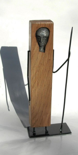 Sculpture titled "Nouveau touareg 1" by Jean Remaury, Original Artwork, Wood