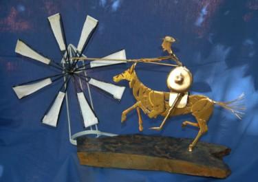 Skulptur mit dem Titel "Don Quichotte" von Jean Remaury, Original-Kunstwerk, Metalle