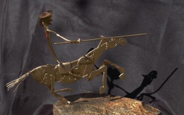 Escultura titulada "Don Quichotte 2" por Jean Remaury, Obra de arte original, Metales
