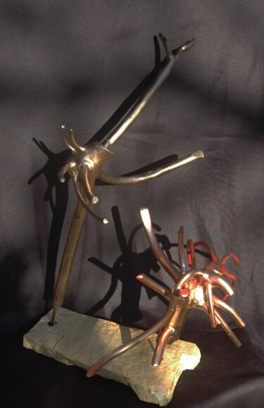 Skulptur mit dem Titel "C'est quoi ?" von Jean Remaury, Original-Kunstwerk, Metalle