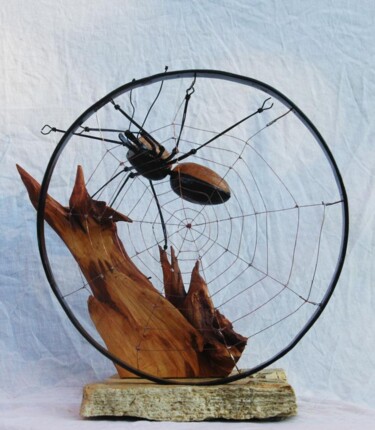 Sculpture titled "Araignée" by Jean Remaury, Original Artwork, Metals