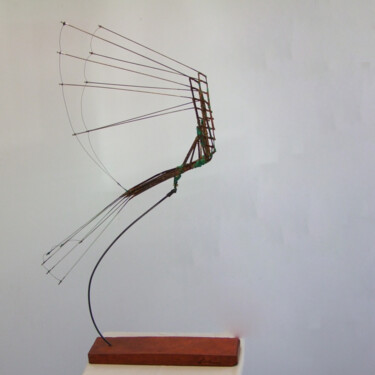 Sculpture titled "Envol" by Jean Riche, Original Artwork, Wire