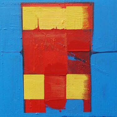 Painting titled "Balafre estompée" by Jean-Roch Focant, Original Artwork, Acrylic Mounted on Wood Panel
