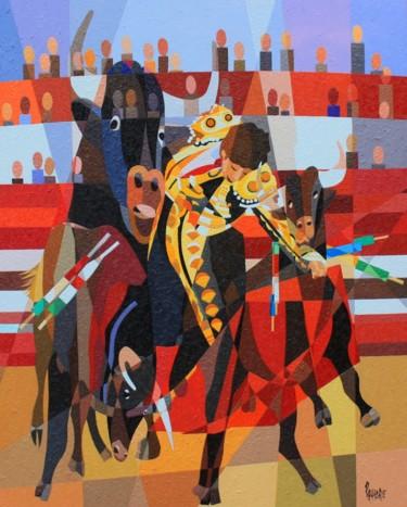Malerei mit dem Titel "TOREADOR DU SUD" von Jean Rougerie, Original-Kunstwerk, Öl