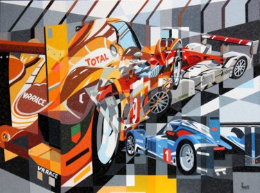 Pintura titulada "24 Heures du Mans" por Jean Rougerie, Obra de arte original, Oleo