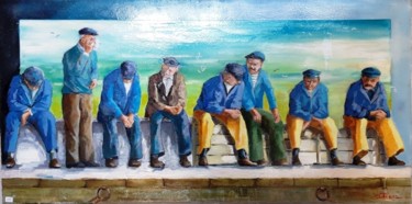 Peinture intitulée "vieux marins d avan…" par Jean Senterre, Œuvre d'art originale, Huile