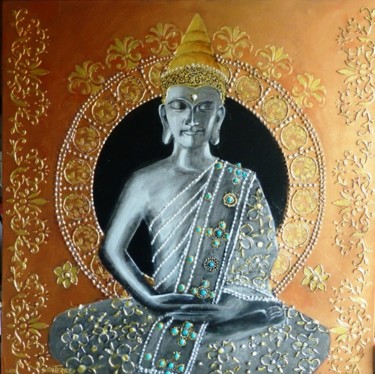 Painting titled "bouddha" by Jean Senterre, Original Artwork, Acrylic