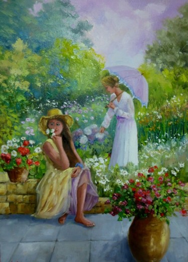Painting titled "jeunes filles roman…" by Jean Senterre, Original Artwork, Oil
