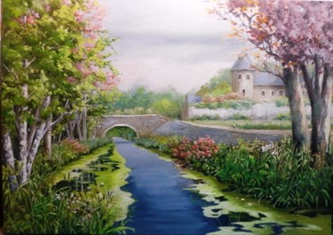 Peinture intitulée "la riviere 2" par Jean Senterre, Œuvre d'art originale, Huile