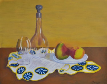 Malerei mit dem Titel "Carafe er fruits" von Jean Seunes, Original-Kunstwerk, Acryl
