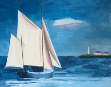 Malerei mit dem Titel "Cotre à tapecul" von Jean Seunes, Original-Kunstwerk, Acryl